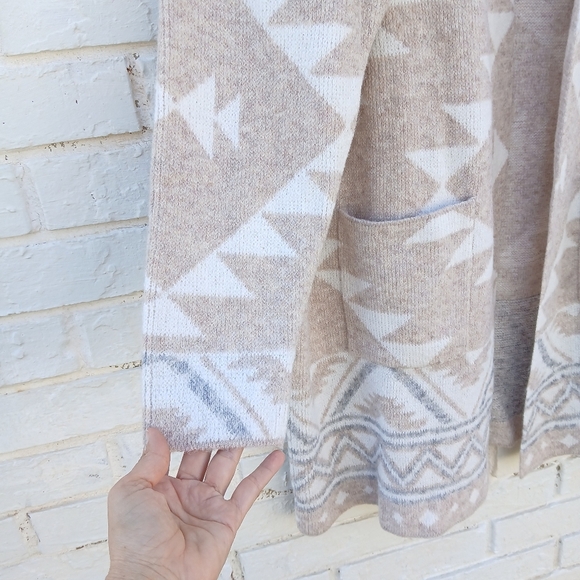 Frye Aztec Long Cozy Cardigan XL Neutral - Picture 6 of 8